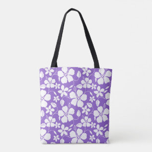 HAWAIIAN HULA (HIBISCUS) LIGHT PURPLE TOTE BAG