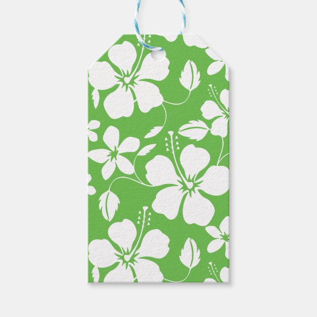 HAWAIIAN HULA (HIBISCUS) LIME GIFT TAGS (Front)