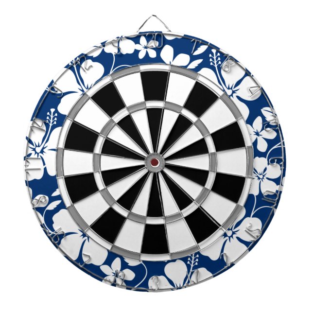 HAWAIIAN HULA (HIBISCUS) NAVY DARTBOARD (Front)