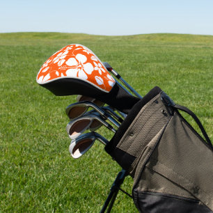 HAWAIIAN HULA (HIBISCUS) ORANGE GOLF HEAD COVER