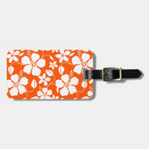 HAWAIIAN HULA (HIBISCUS) ORANGE LUGGAGE TAG