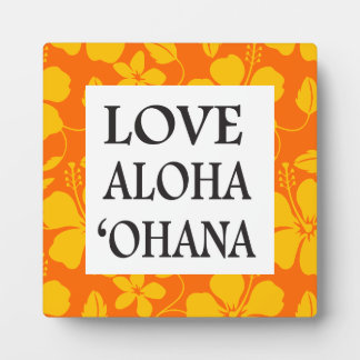 HAWAIIAN HULA (HIBISCUS) ORANGE MIX- OHANA PLAQUE