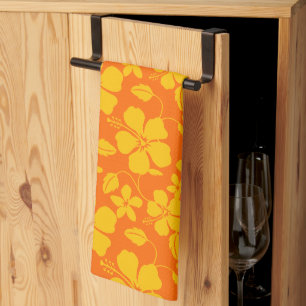 HAWAIIAN HULA (HIBISCUS) ORANGE MIX TEA TOWEL
