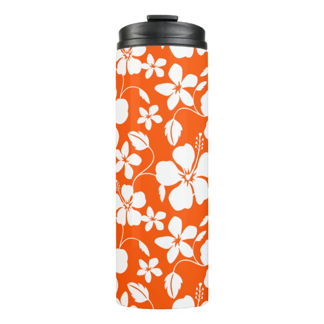 HAWAIIAN HULA (HIBISCUS) ORANGE THERMAL TUMBLER (Front)