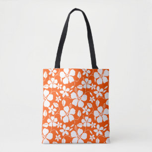 HAWAIIAN HULA (HIBISCUS) ORANGE TOTE BAG