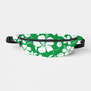 HAWAIIAN HULA (HIBISCUS) PATTERN IN GREEN BUM BAGS