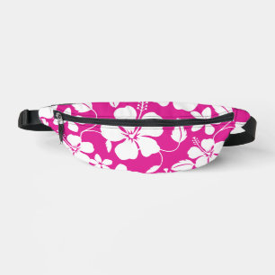HAWAIIAN HULA (HIBISCUS) PATTERN IN HOT PINK BUM BAGS