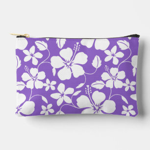 HAWAIIAN HULA (HIBISCUS) PATTERN IN LIGHT PURPLE ACCESSORY POUCH