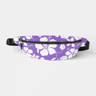 HAWAIIAN HULA (HIBISCUS) PATTERN IN LIGHT PURPLE BUM BAGS