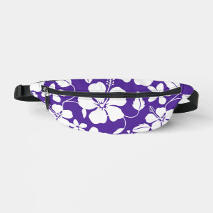 HAWAIIAN HULA (HIBISCUS) PATTERN IN NAVY BLUE BUM BAGS