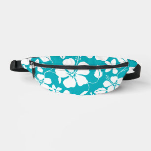 HAWAIIAN HULA (HIBISCUS) PATTERN IN TEAL BUM BAGS