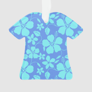 HAWAIIAN HULA (HIBISCUS) PERIWINKLE/TEAL ORNAMENT