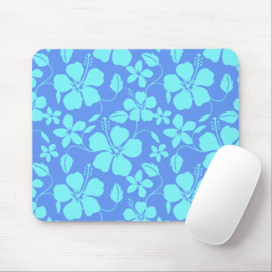 HAWAIIAN HULA (HIBISCUS) PERWINKLE/TEAL MOUSE MAT
