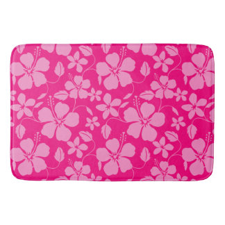 HAWAIIAN HULA (HIBISCUS) PINK GUAVA BATH MAT