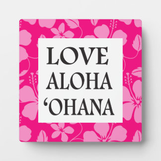 HAWAIIAN HULA (HIBISCUS) PINK GUAVA- OHANA PLAQUE