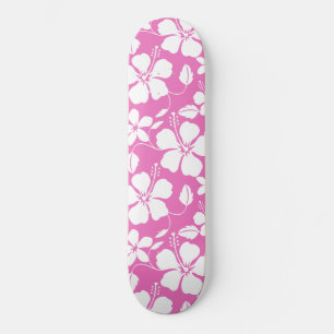 HAWAIIAN HULA (HIBISCUS) PINK SKATEBOARD