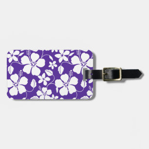 HAWAIIAN HULA (HIBISCUS) PURPLE LUGGAGE TAG