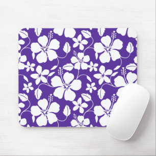 HAWAIIAN HULA (HIBISCUS) PURPLE MOUSE MAT