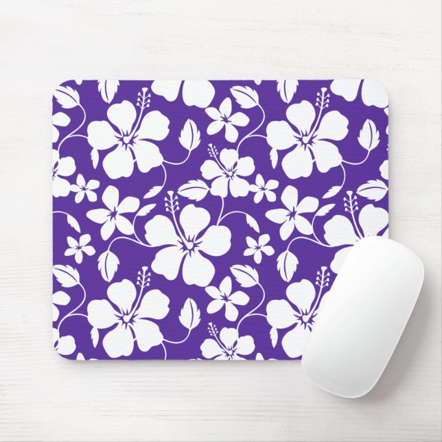 HAWAIIAN HULA (HIBISCUS) PURPLE MOUSE MAT (With Mouse)