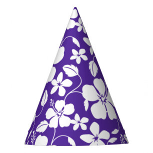 HAWAIIAN HULA (HIBISCUS) PURPLE PARTY HAT