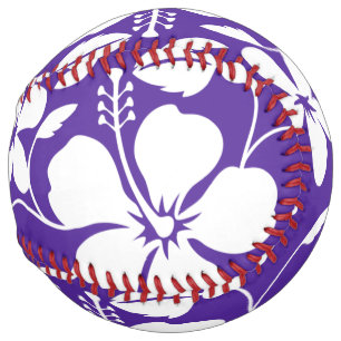 HAWAIIAN HULA (HIBISCUS) PURPLE SOFTBALL
