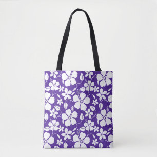 HAWAIIAN HULA (HIBISCUS) PURPLE TOTE BAG