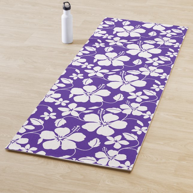 HAWAIIAN HULA (HIBISCUS) PURPLE YOGA MAT (In Situ)