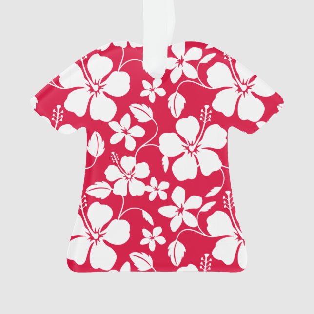 HAWAIIAN HULA (HIBISCUS) RED ORNAMENT (Front)