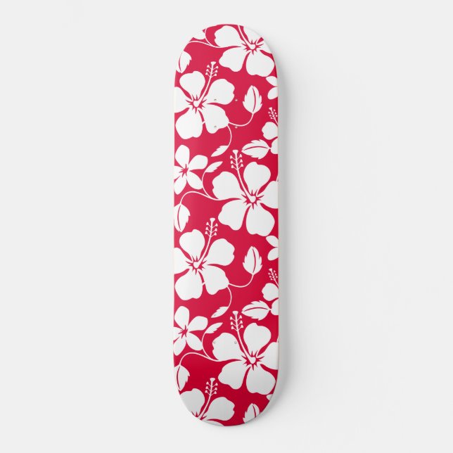 HAWAIIAN HULA (HIBISCUS) RED SKATEBOARD (Front)