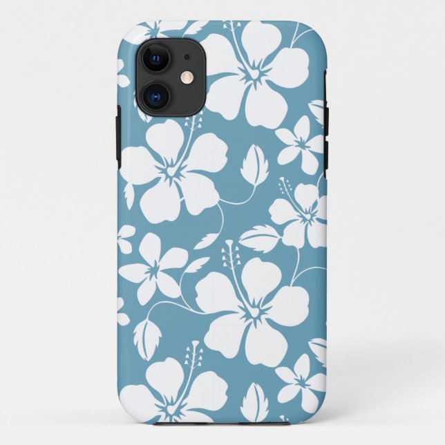 HAWAIIAN HULA (HIBISCUS) SLATE BLUE Case-Mate iPhone CASE (Back)