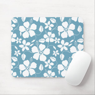 HAWAIIAN HULA (HIBISCUS) SLATE BLUE MOUSE MAT