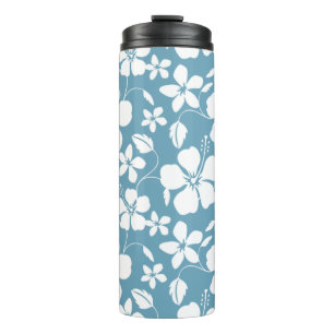 HAWAIIAN HULA (HIBISCUS) SLATE BLUE THERMAL TUMBLER
