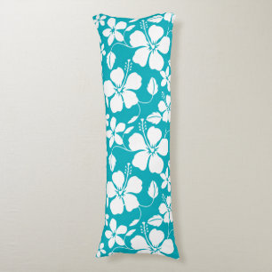 HAWAIIAN HULA (HIBISCUS) TEAL BODY CUSHION