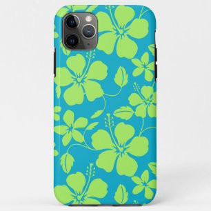 HAWAIIAN HULA (HIBISCUS) TEAL LIME iPhone 11 PRO MAX CASE