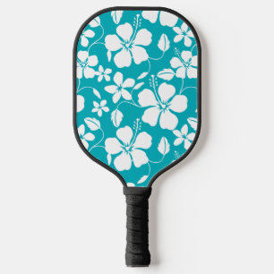 HAWAIIAN HULA (HIBISCUS) TEAL PICKLEBALL PADDLE