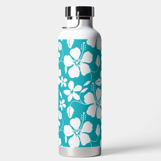 HAWAIIAN HULA (HIBISCUS) TEAL WATER BOTTLE (Right)