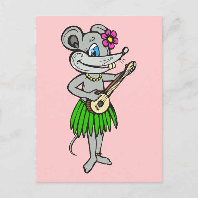 Hawaiian Hula Mouse Postcard (Front)