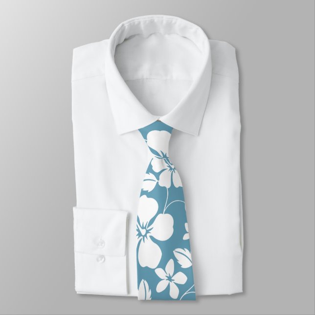 HAWAIIAN HULA (SLATE BLUE) TIE (Tied)