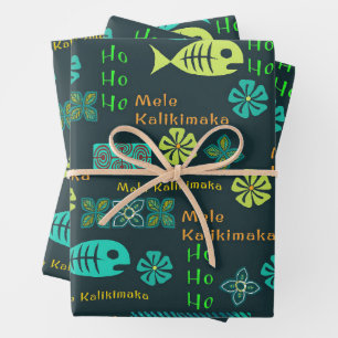 Hawaiian Icon Mele Kalikimaka Gift Wrap