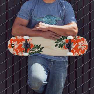 Hawaiian Inspired Hibiscus Dd Brand Skateboard