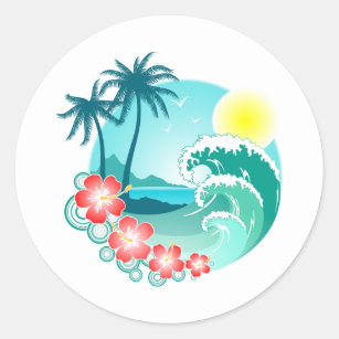 Hawaiian Island 3 Classic Round Sticker