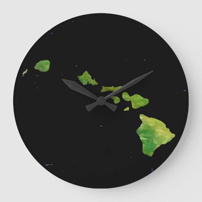 Hawaiian Island Chain in Abstract Art Clock (Front)