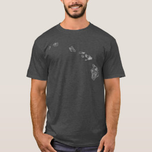 Hawaiian Island Chain Topo Topography Map Hawaii S T-Shirt