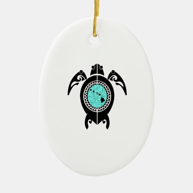 HAWAIIAN ISLAND FLOW CERAMIC TREE DECORATION (Front)