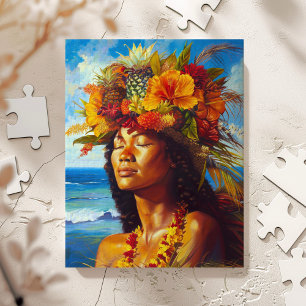 Hawaiian Island Goddess Tropical  Jigsaw Puzzle