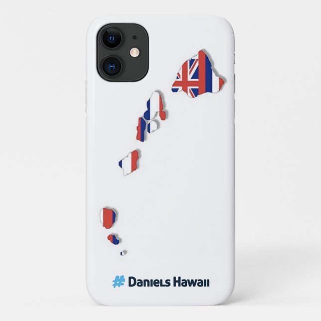 Hawaiian Island & Hawaiian Flag iPhone 11 Case (Back)