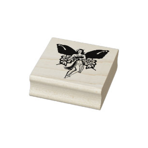 Hawaiian Island Hula Girl Orchid Fairy Art Rubber Stamp