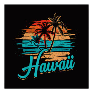 Hawaiian Island Tropical Hawaii Vacation Poster