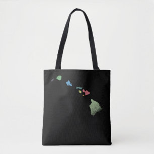 Hawaiian Islands Colourful Map Hawaii Maui Island Tote Bag