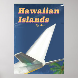 Hawaiian Islands commercial travel poster